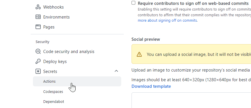 Add the Github Secrets